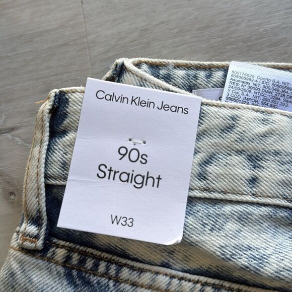 Calvin Klein Jeans 90s straight leg jeans in light wash size 33 NWT in pkg - Picture 7 of 9